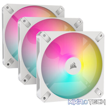 Corsair CO-9050169 iCUE AR120 ARGB 120mm PWM 1850 RPM White Case Fan  3-Pack